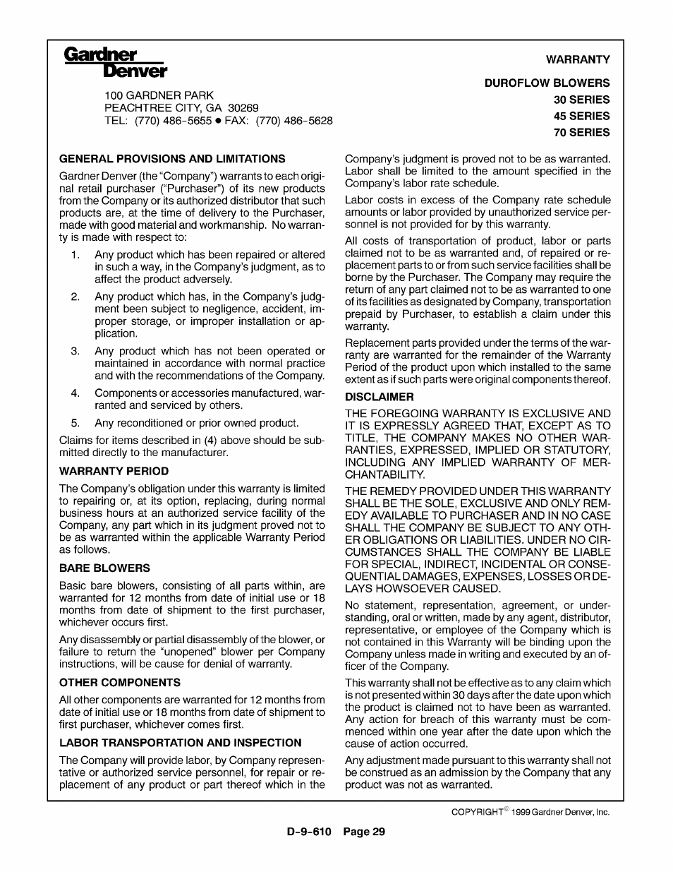 CAMCORP Blower Package with Duroflow Blower User Manual | Page 40 / 47