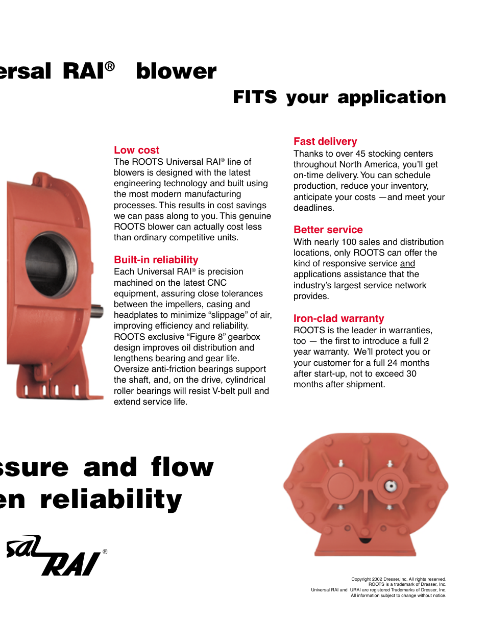 Ssure and flow en reliability, Ersal rai, Blower | Fits your application | CAMCORP Blower Package with Roots Blower User Manual | Page 15 / 62