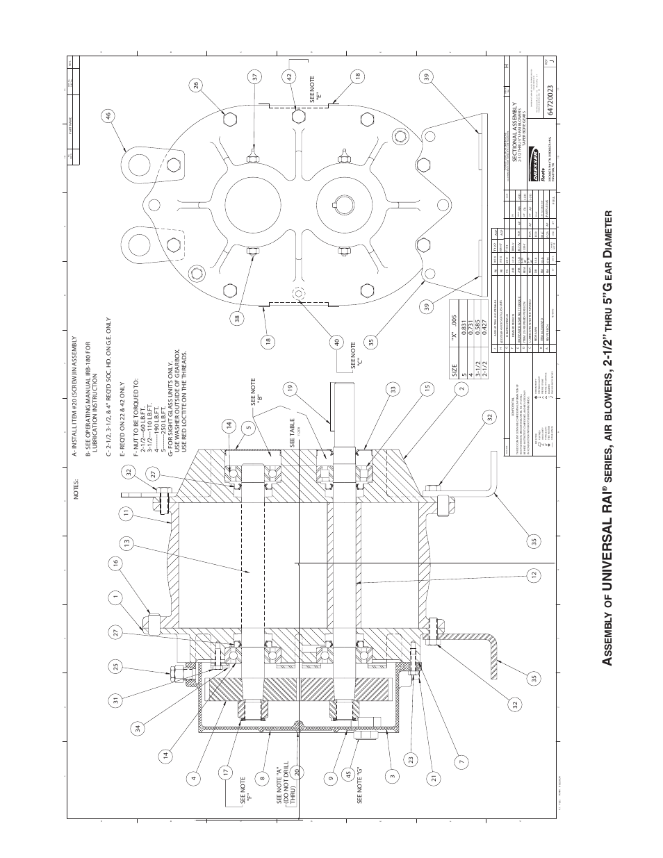 Universal rai, 5” g, Ssembl y o f | Series, Air blo wers, Thr u, Iameter | CAMCORP Blower Package with Roots Blower User Manual | Page 49 / 62