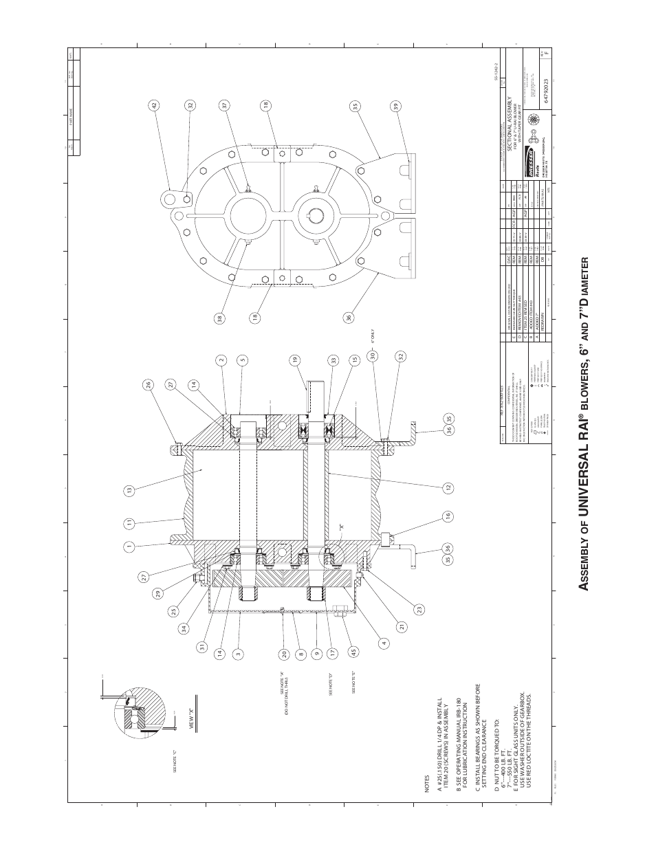 Universal rai, 7” d, Ssembl y o f | Blo wers, Iameter | CAMCORP Blower Package with Roots Blower User Manual | Page 50 / 62