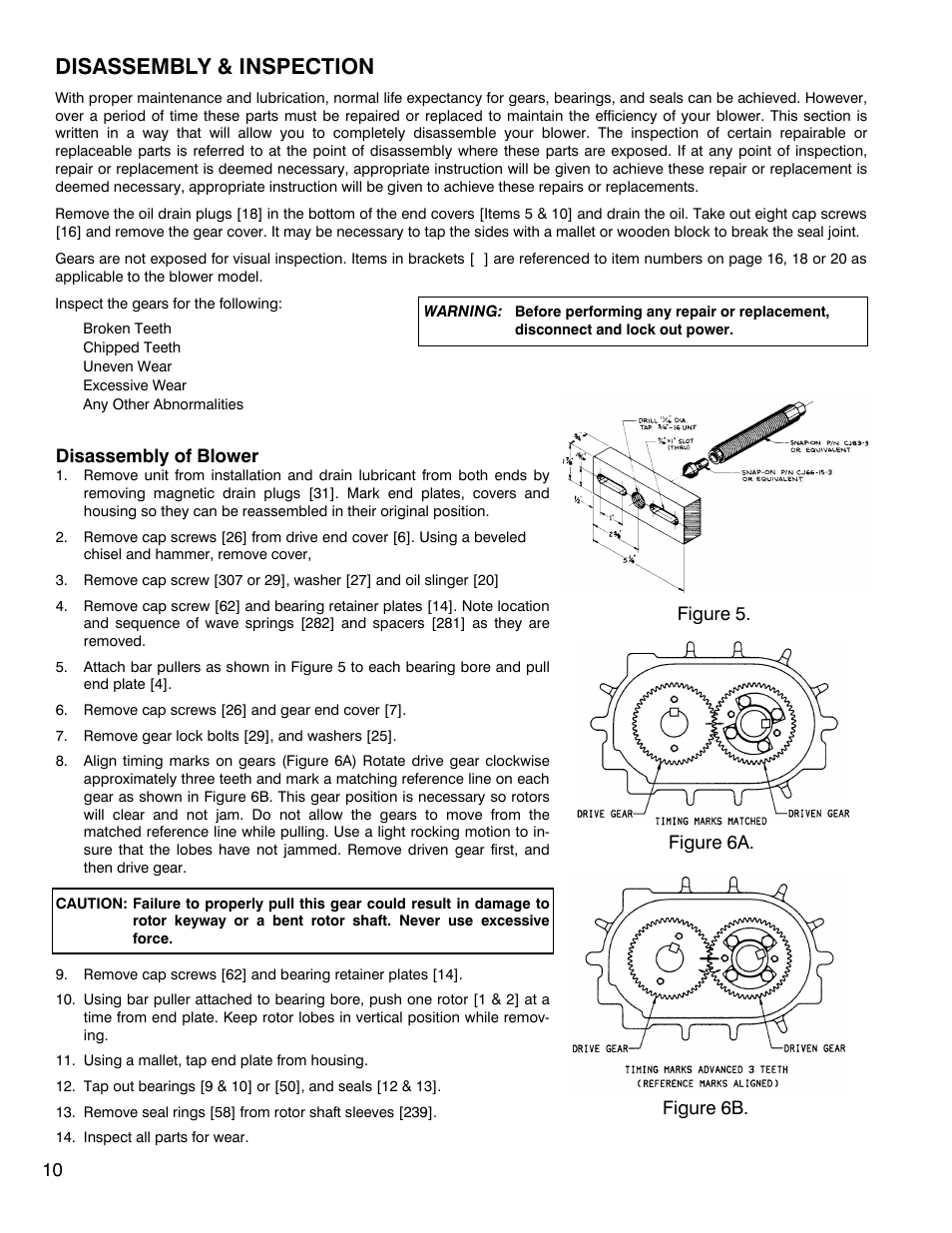 Disassembly & inspection | CAMCORP Blower Package with M-D Pneumatics Blower User Manual | Page 22 / 36