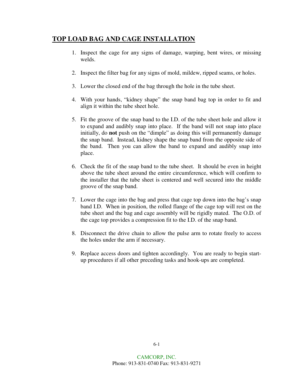 CAMCORP HVP with Duroflow Blower User Manual | Page 16 / 83