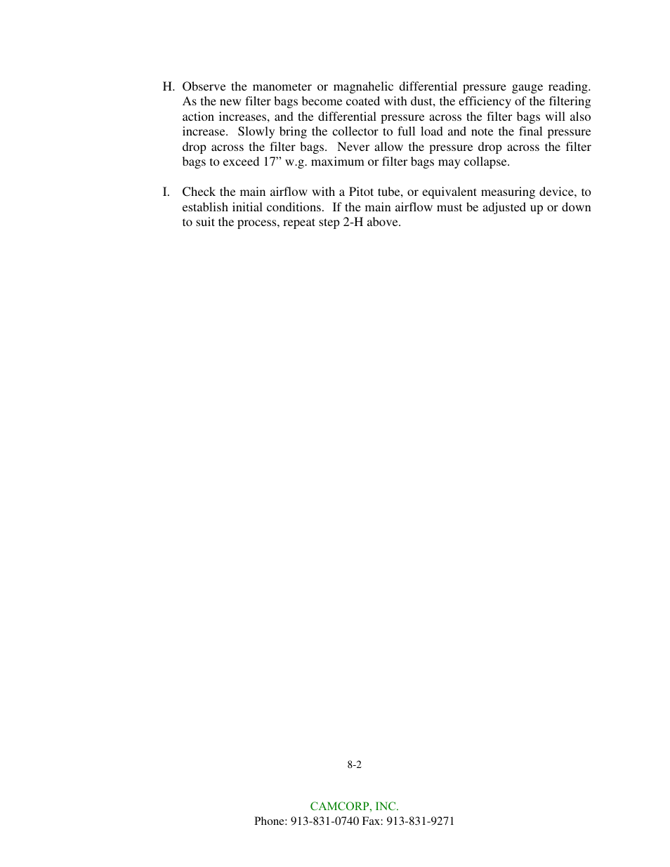 CAMCORP HVP with Duroflow Blower User Manual | Page 20 / 83