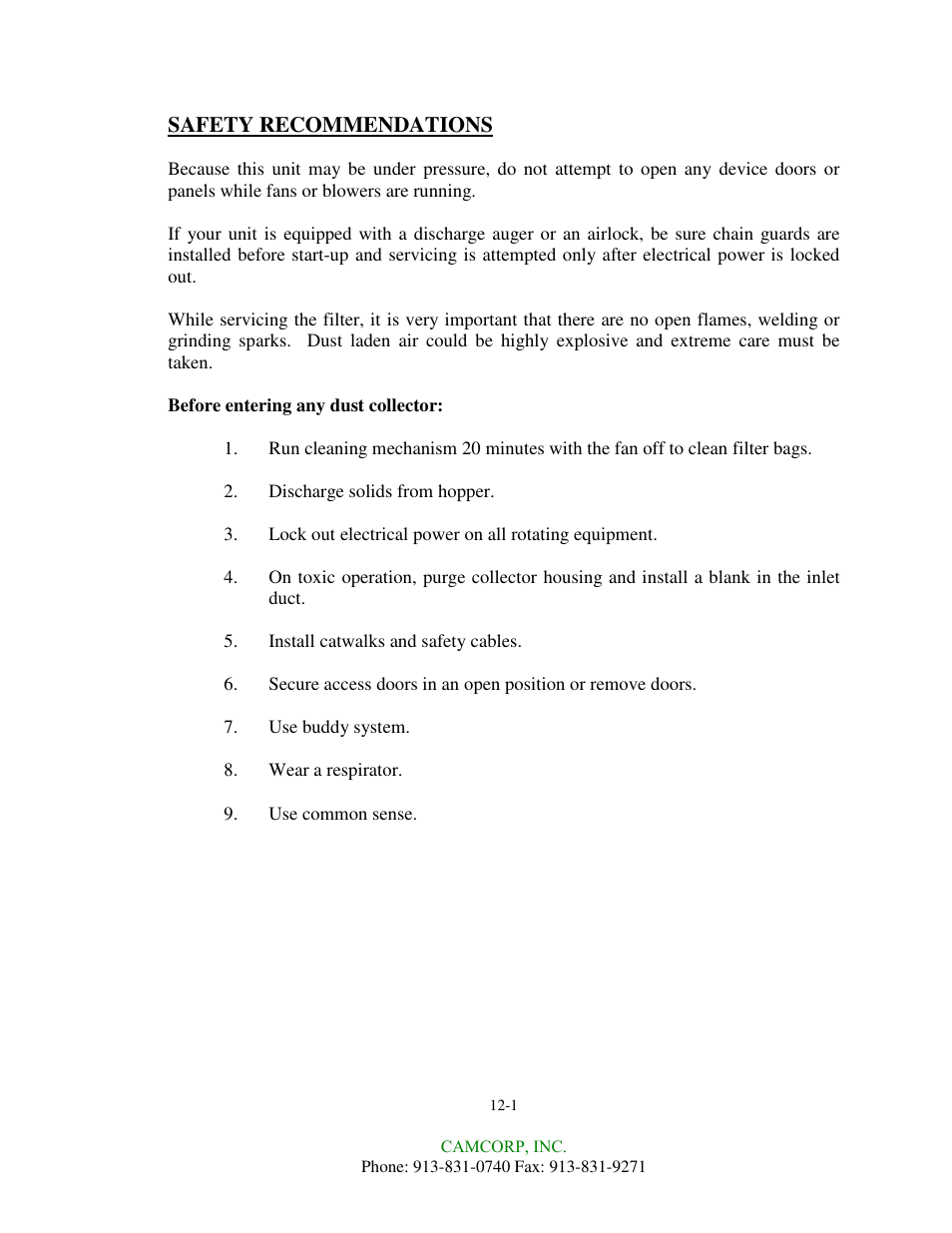 CAMCORP HVP with Duroflow Blower User Manual | Page 30 / 83
