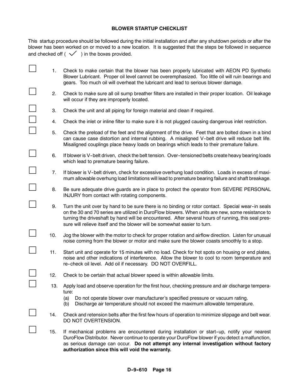 CAMCORP HVP with Duroflow Blower User Manual | Page 71 / 83
