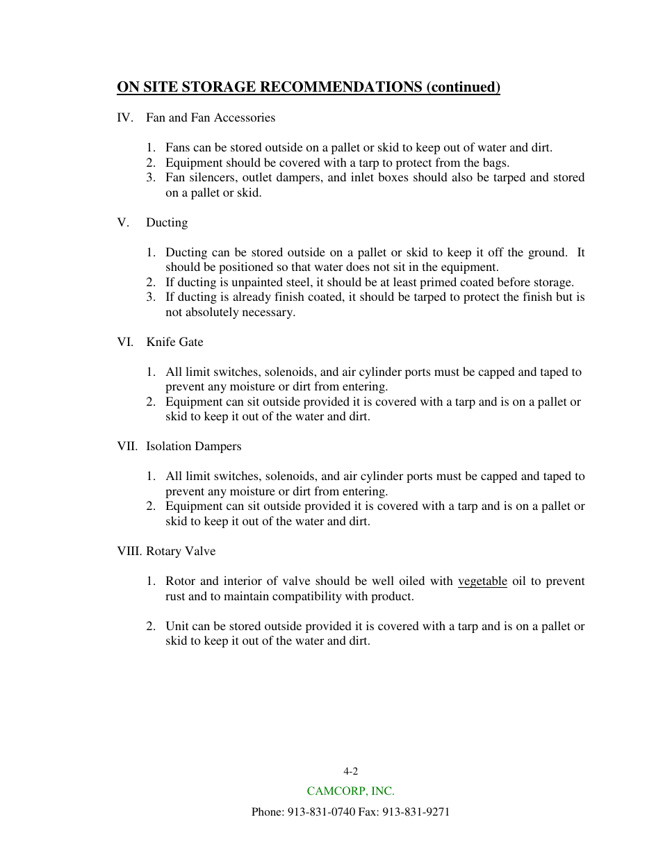 CAMCORP HVP with Roots Blower User Manual | Page 10 / 75