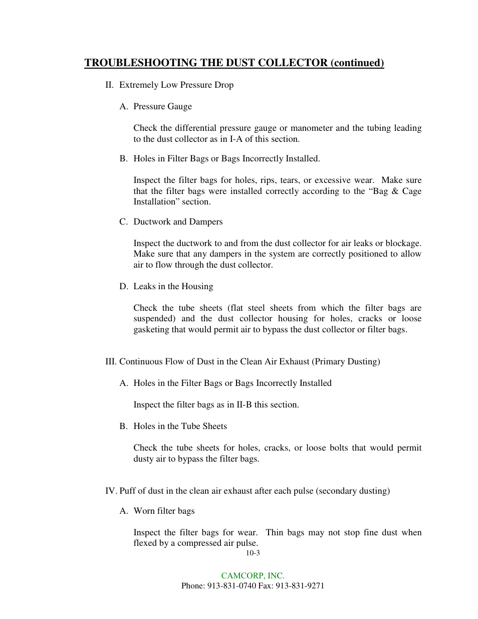 CAMCORP HVP with Roots Blower User Manual | Page 24 / 75