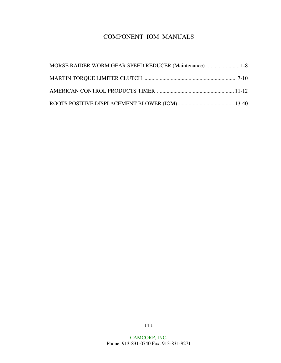 CAMCORP HVP with Roots Blower User Manual | Page 32 / 75