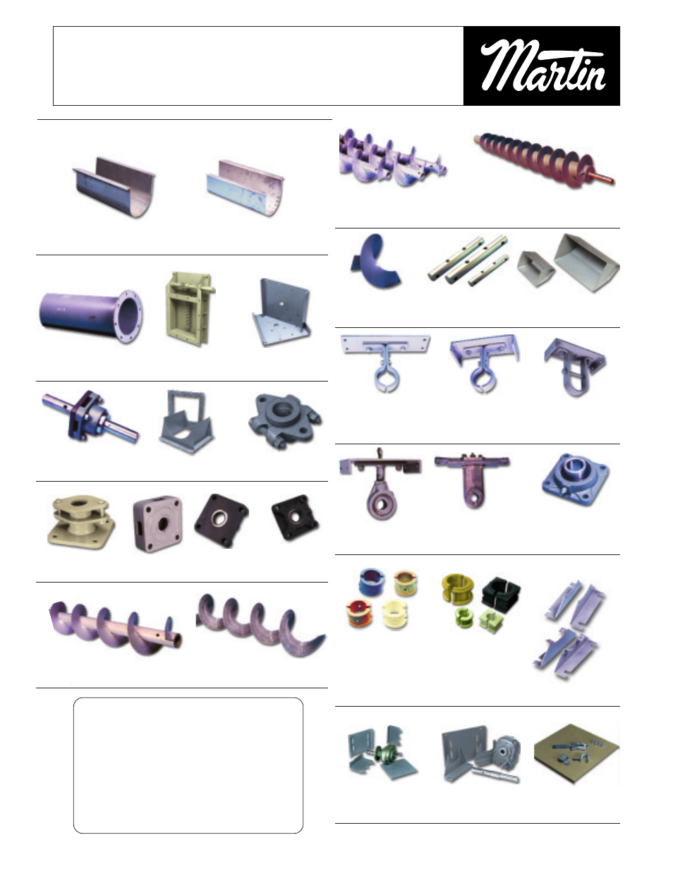 Made-to-order and stock products, For more information about, Screw conveyor components and accessories | Martin | CAMCORP HVP with Roots Blower User Manual | Page 43 / 75