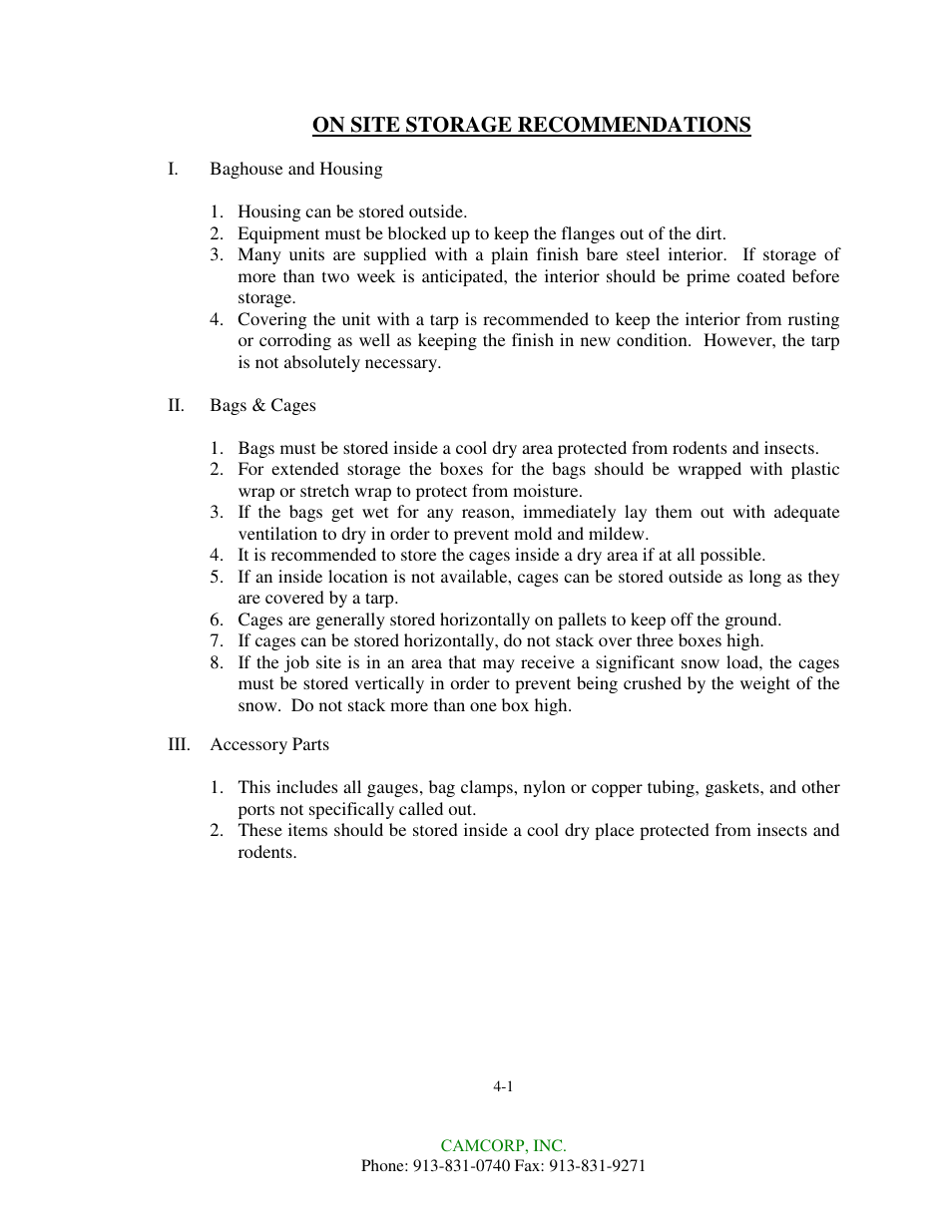 CAMCORP HVP with Roots Blower User Manual | Page 9 / 75