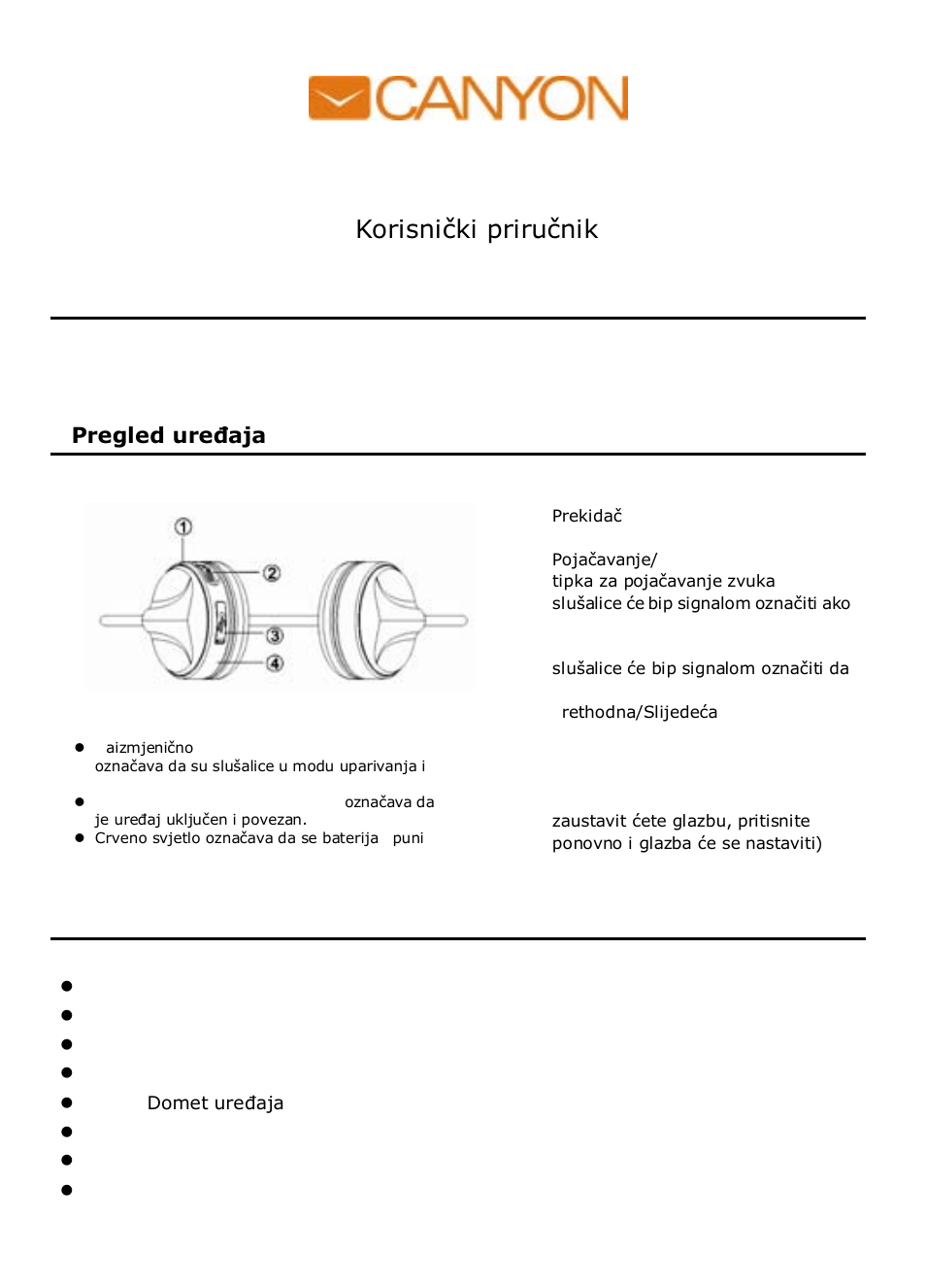 Canyon CNA-BTHS02 User Manual | Page 13 / 72