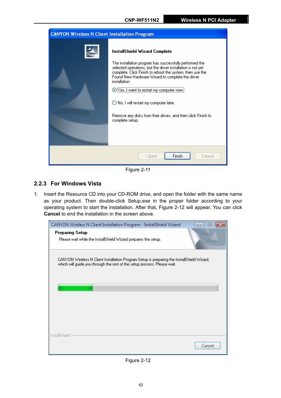 3 for windows vista | Canyon CNP-WF511N2 User Manual | Page 14 / 44