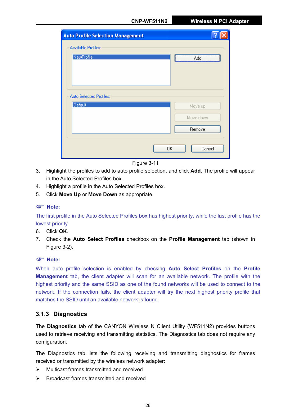 3 diagnostics | Canyon CNP-WF511N2 User Manual | Page 30 / 44