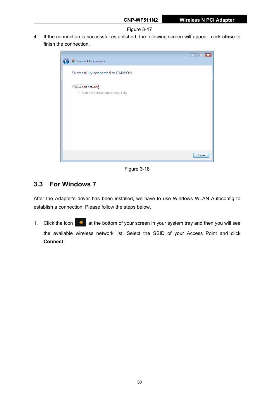 3 for windows 7, For windows 7 | Canyon CNP-WF511N2 User Manual | Page 34 / 44