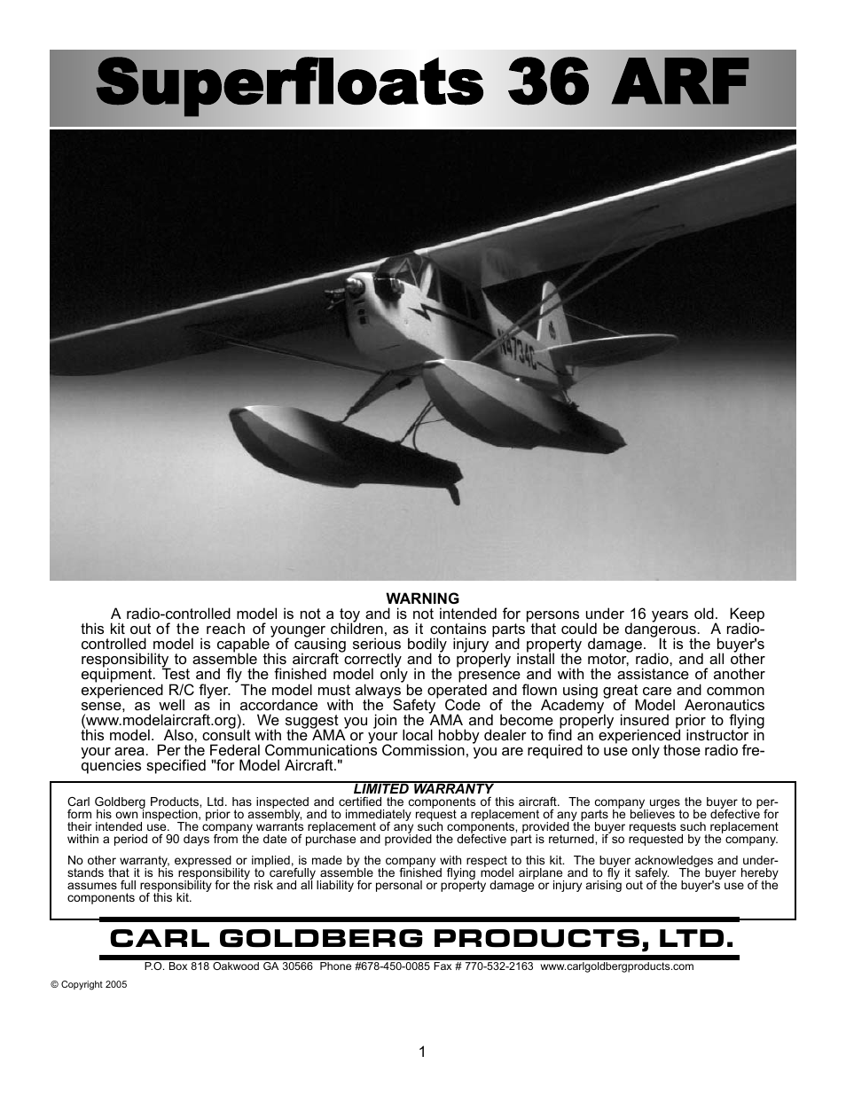 Carl Goldberg GBGQ1296 User Manual | 12 pages