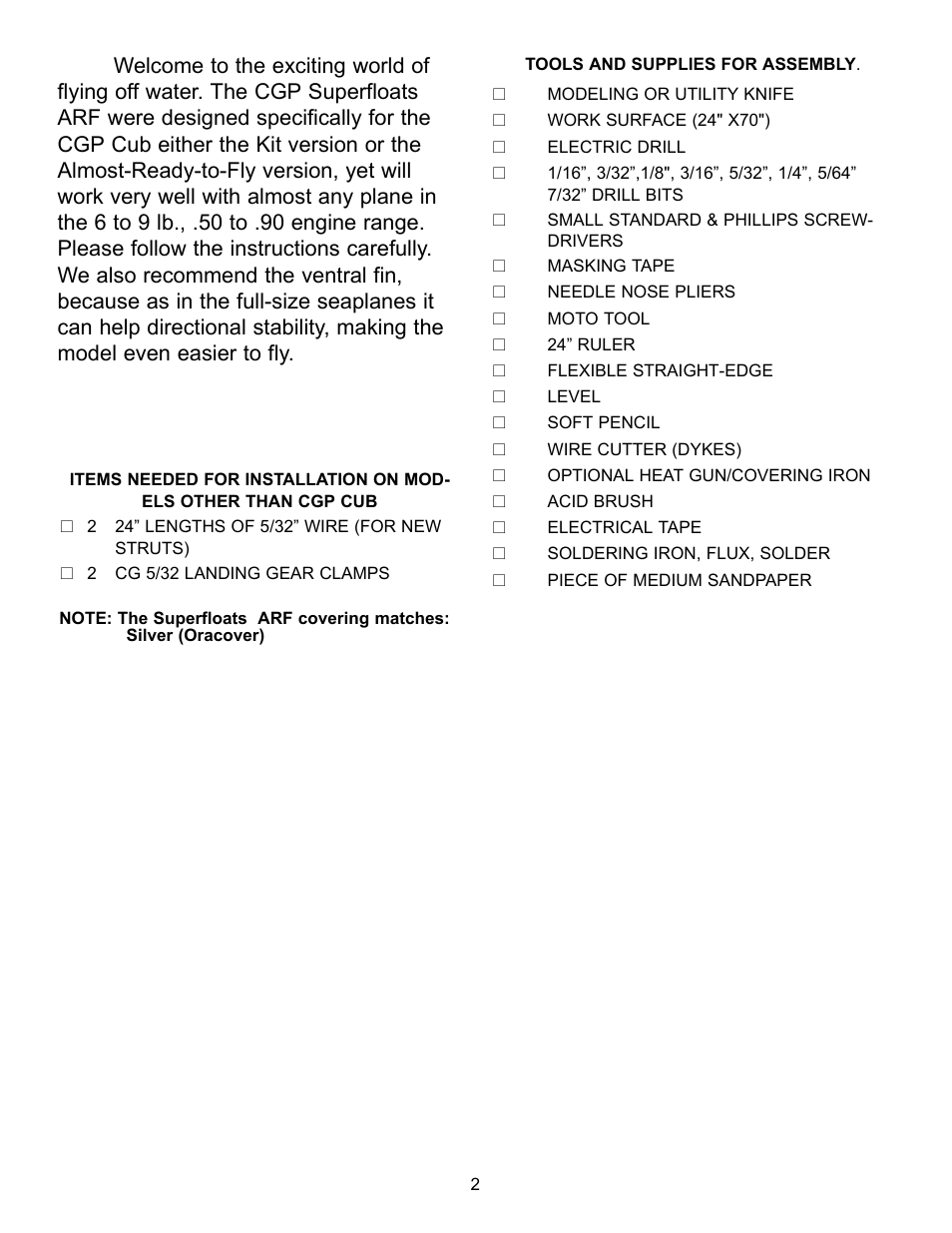 Carl Goldberg GBGQ1296 User Manual | Page 2 / 12