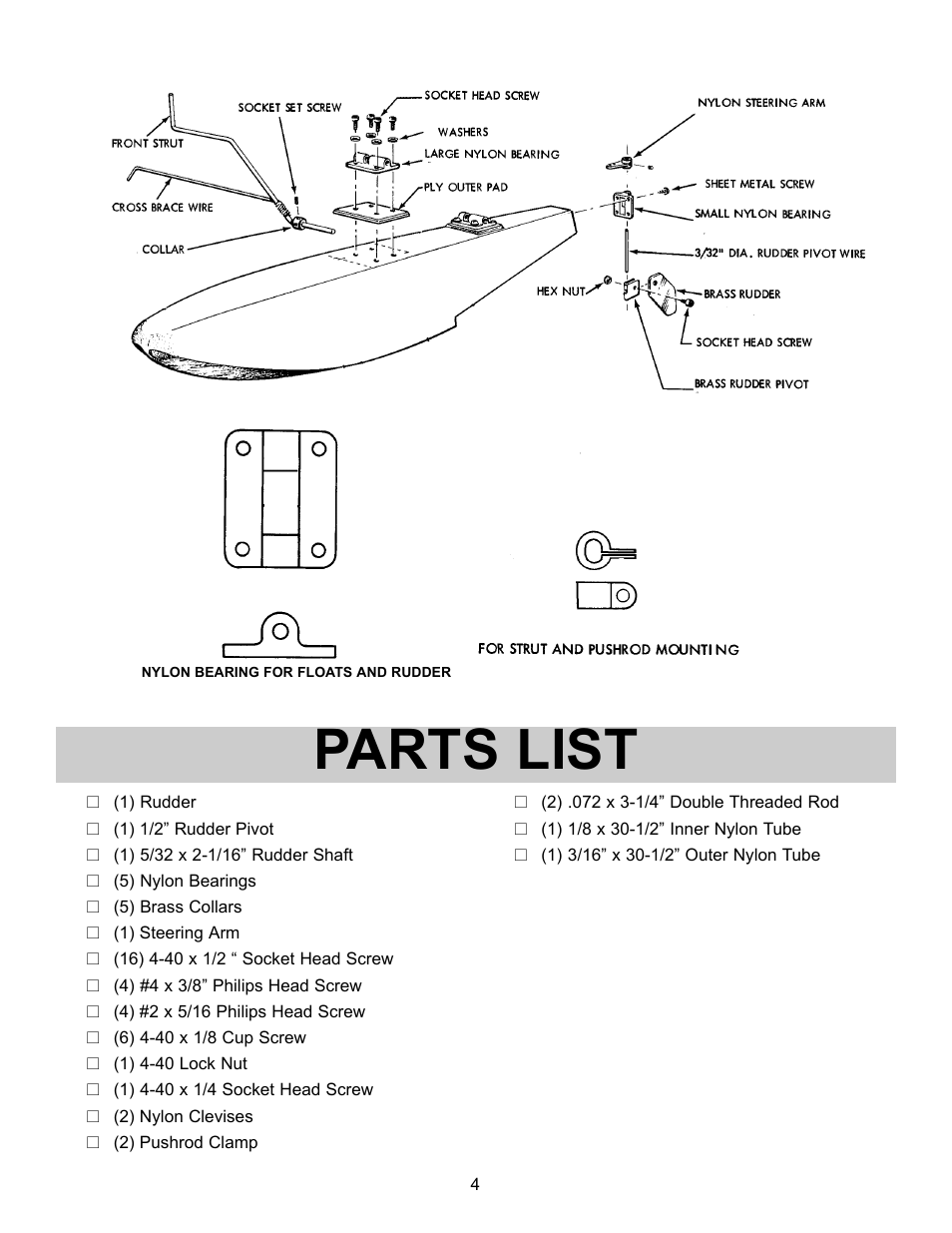 Parts list | Carl Goldberg GBGQ1296 User Manual | Page 4 / 12