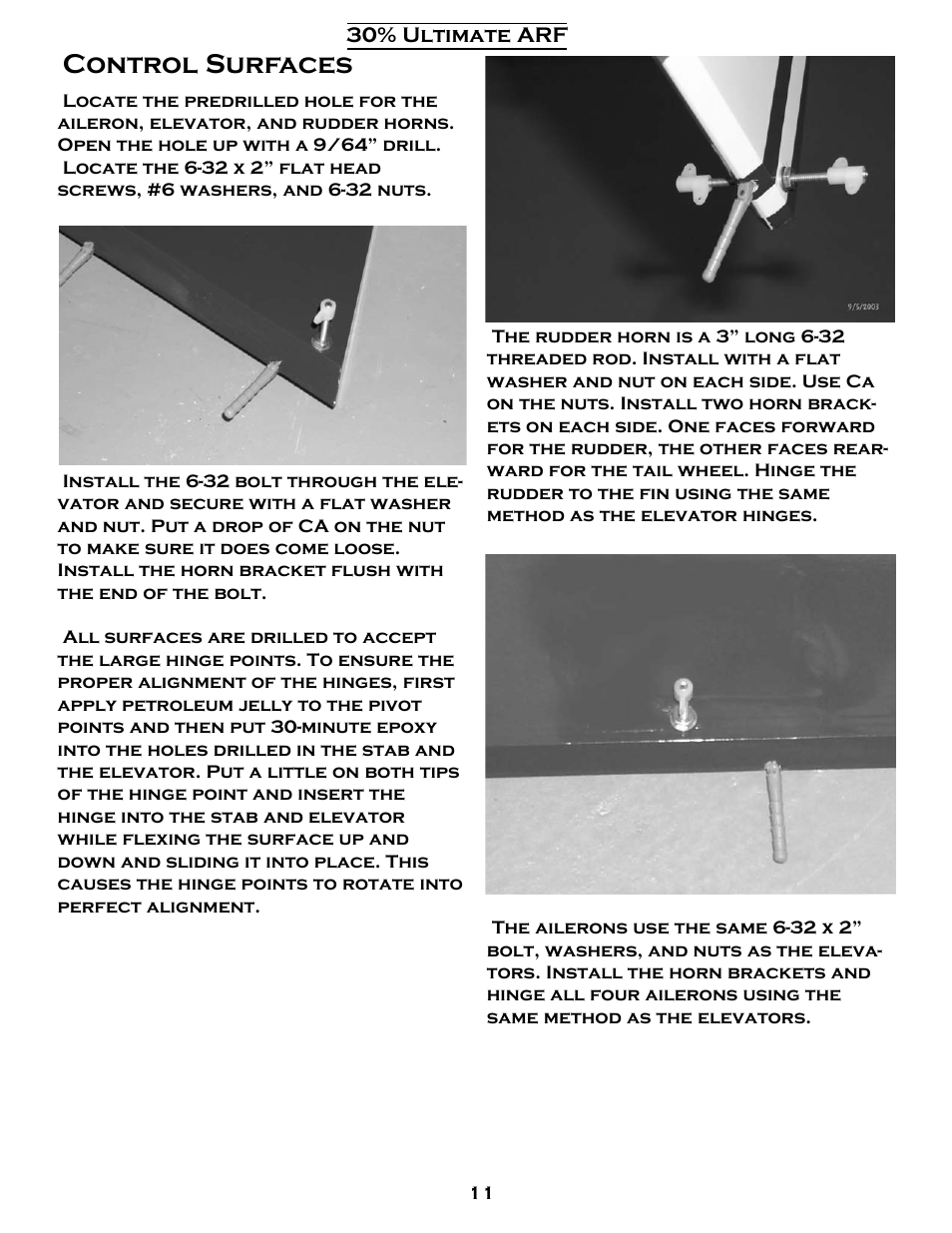 Control surfaces | Carl Goldberg GBGA1079 User Manual | Page 11 / 25