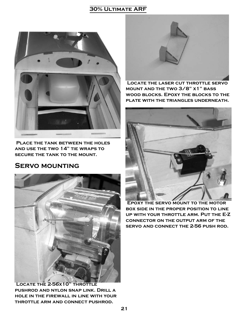Servo mounting | Carl Goldberg GBGA1079 User Manual | Page 21 / 25