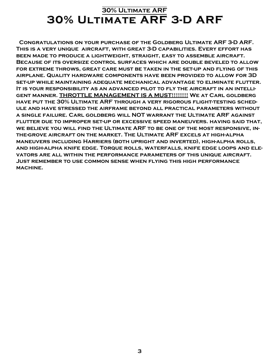 30% ultimate arf 3-d arf | Carl Goldberg GBGA1079 User Manual | Page 3 / 25