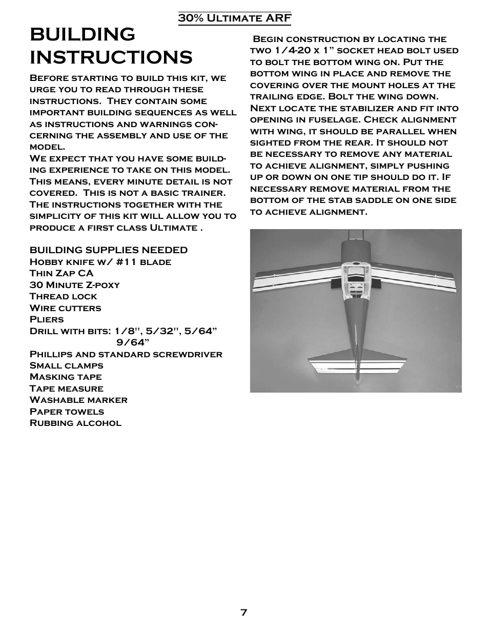 Building instructions | Carl Goldberg GBGA1079 User Manual | Page 7 / 25