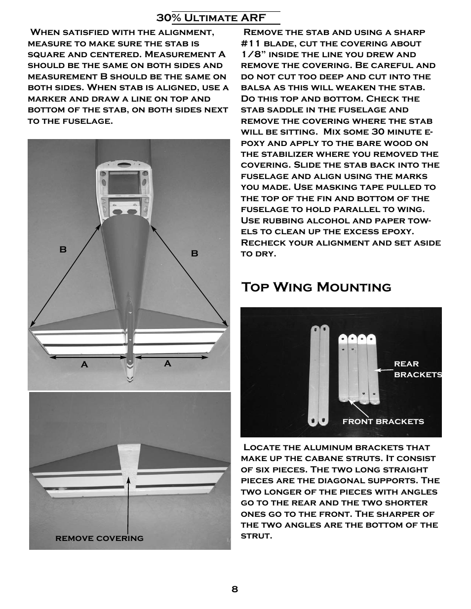 Top wing mounting | Carl Goldberg GBGA1079 User Manual | Page 8 / 25