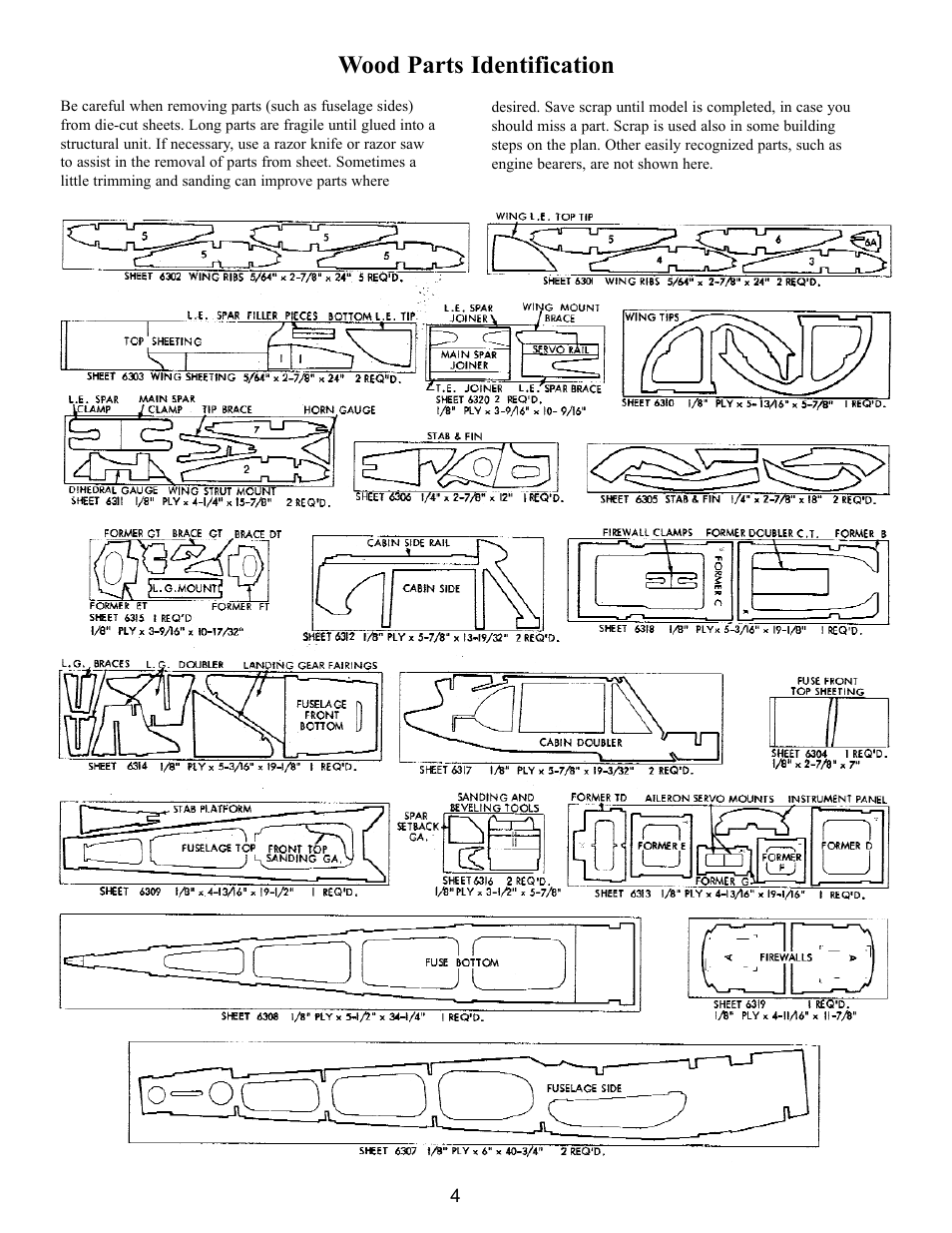 Wood parts identification | Carl Goldberg GPMA0963 Cub User Manual | Page 4 / 33
