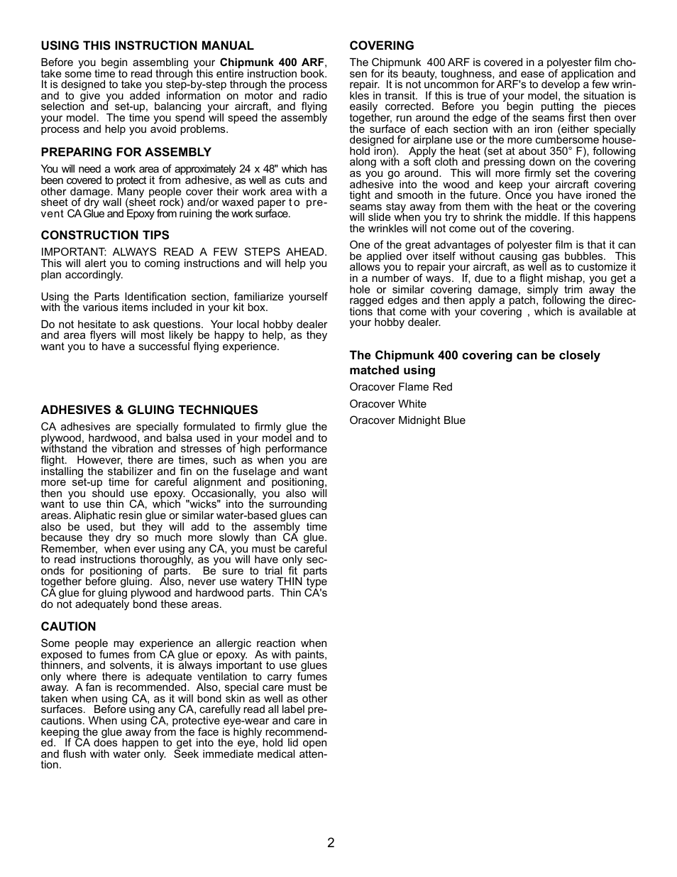 Carl Goldberg GBGA1023 User Manual | Page 2 / 12