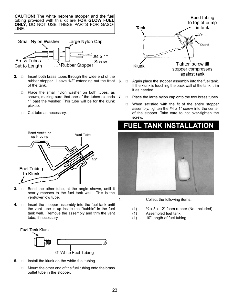 Fuel tank installation | Carl Goldberg GPMA1956 Eagle 2 ARF User Manual | Page 23 / 40