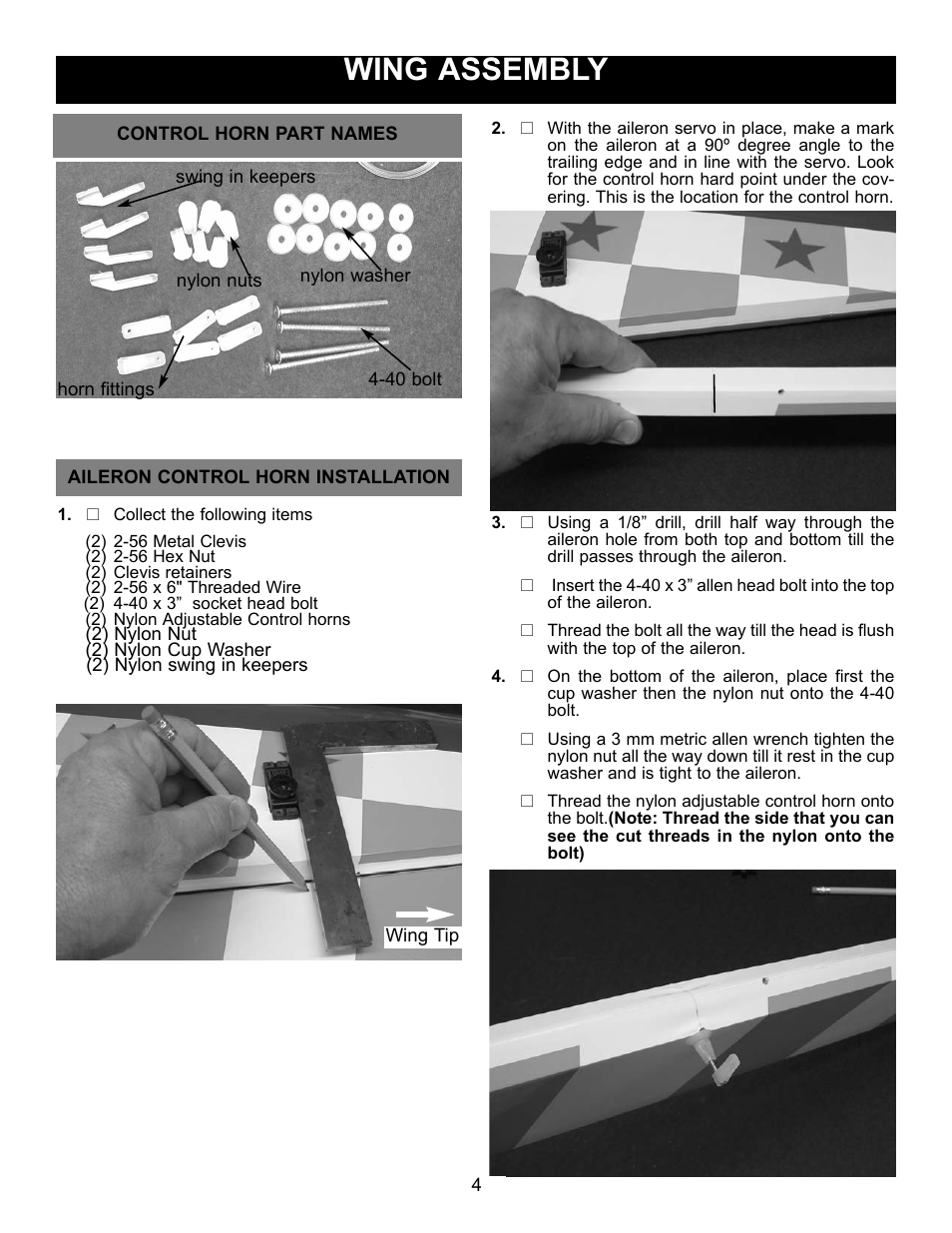 Wing assembly | Carl Goldberg GBGA1046 User Manual | Page 4 / 21