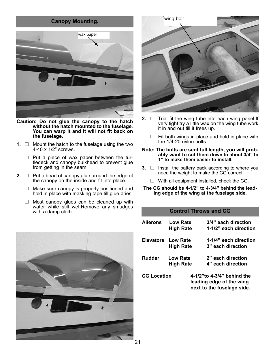 Carl Goldberg GBGA1045 User Manual | Page 21 / 21