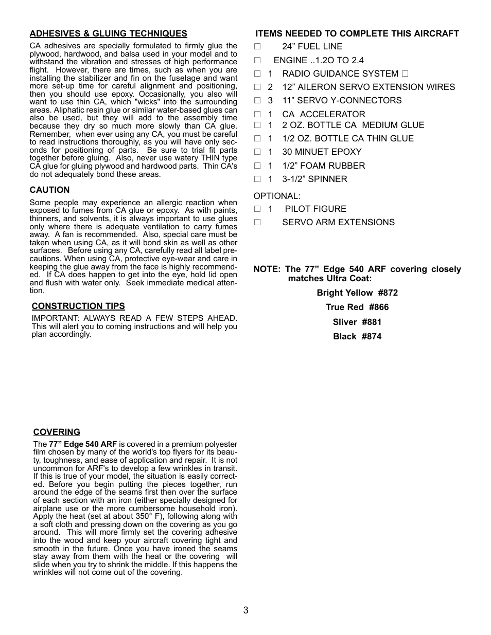 Carl Goldberg GBGA1045 User Manual | Page 3 / 21