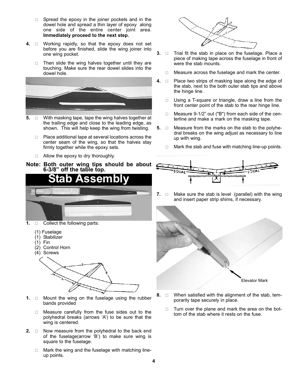 Stab assembly | Carl Goldberg GBGA1040 User Manual | Page 4 / 16