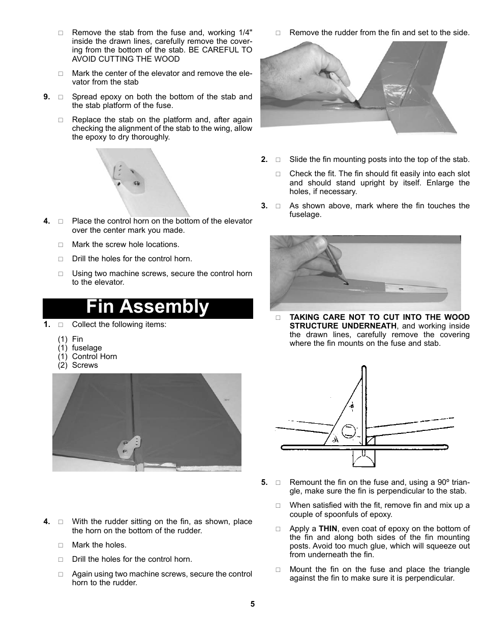 Fin assembly | Carl Goldberg GBGA1040 User Manual | Page 5 / 16