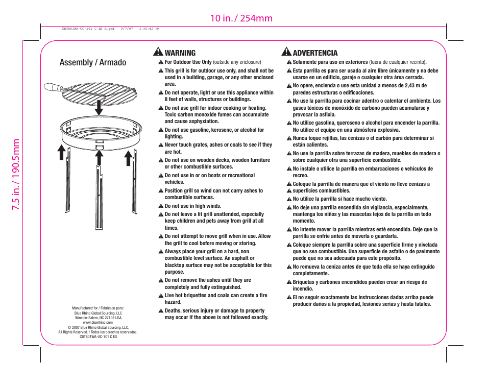 Blue Rhino CBT801WA-UC-101 C ES User Manual | 1 page