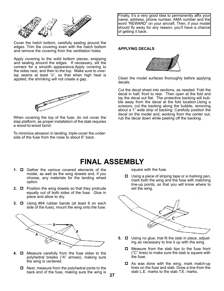 Final assembly | Carl Goldberg GBGA0040 User Manual | Page 27 / 40