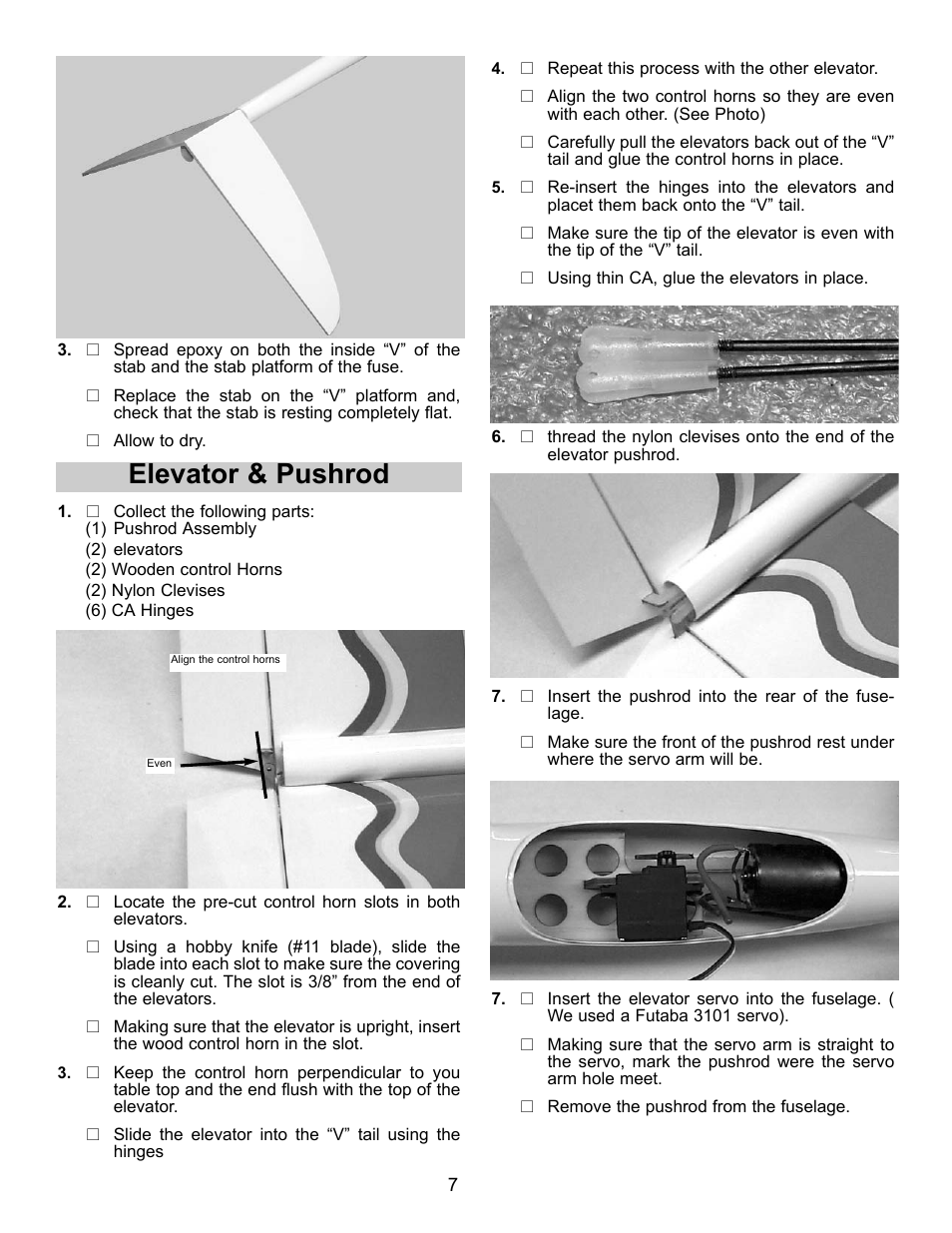 Elevator & pushrod | Carl Goldberg GBGA1082 User Manual | Page 7 / 10