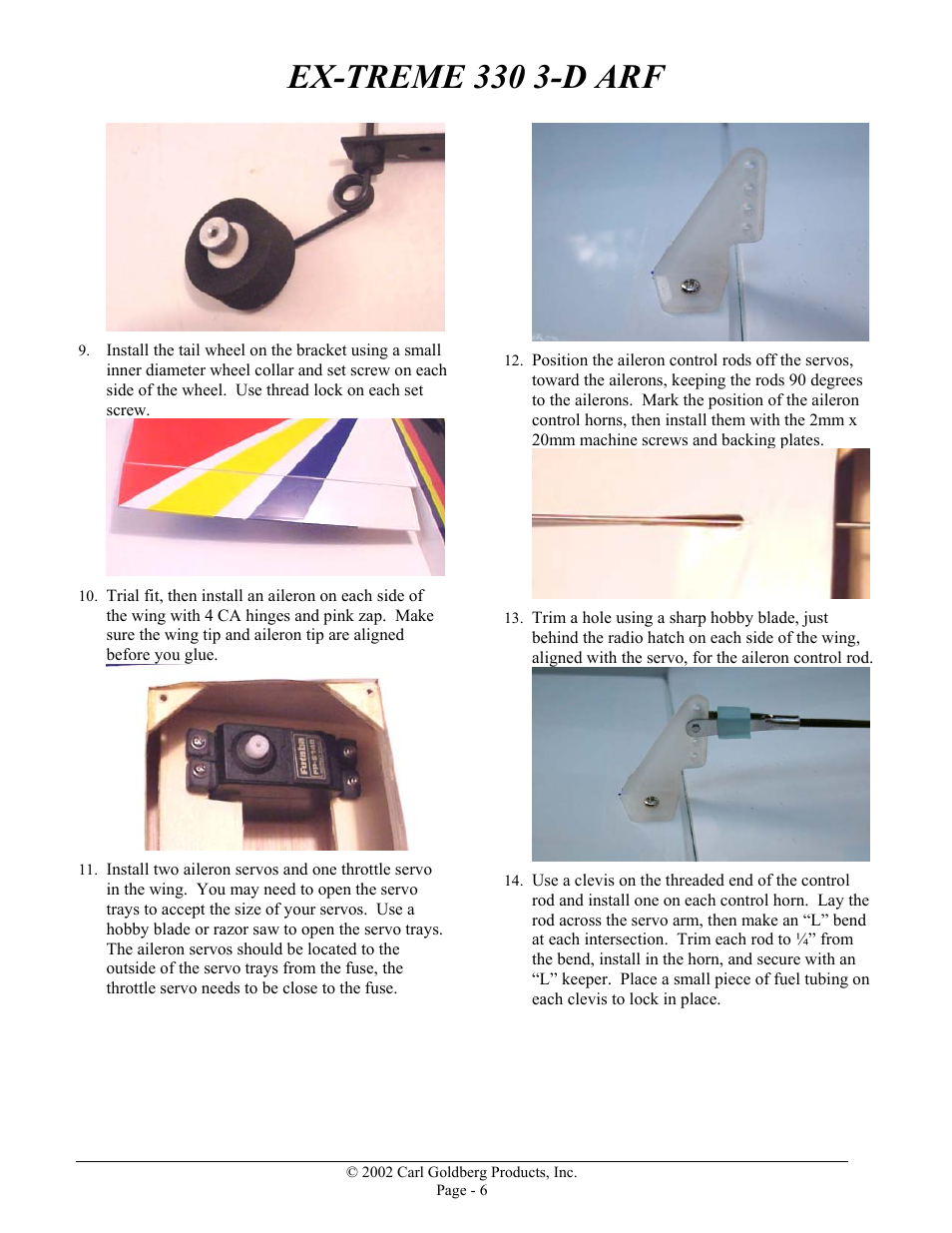 Ex-treme 330 3-d arf | Carl Goldberg GBGA1070 User Manual | Page 6 / 17