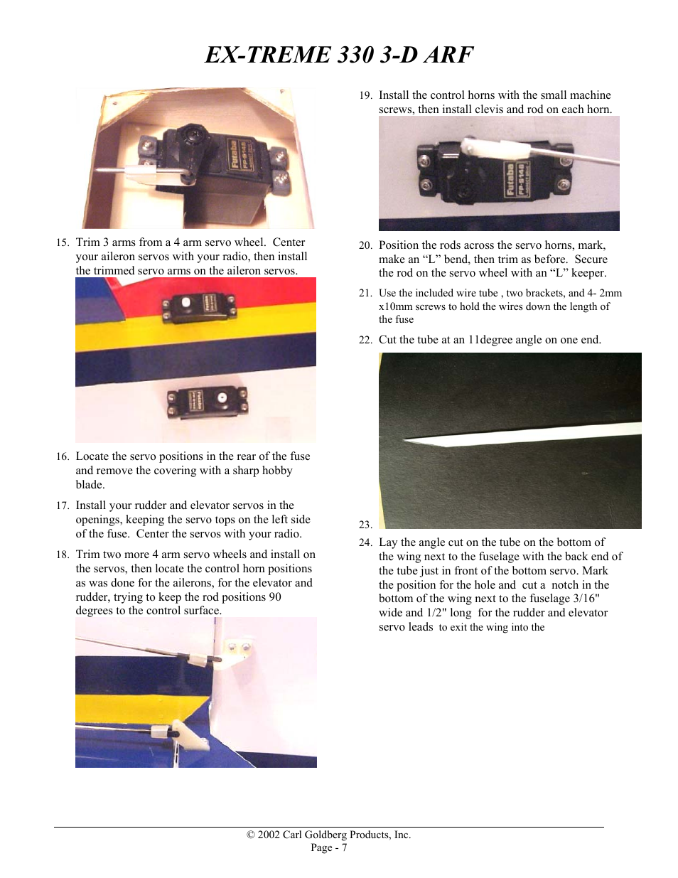 Ex-treme 330 3-d arf | Carl Goldberg GBGA1070 User Manual | Page 7 / 17