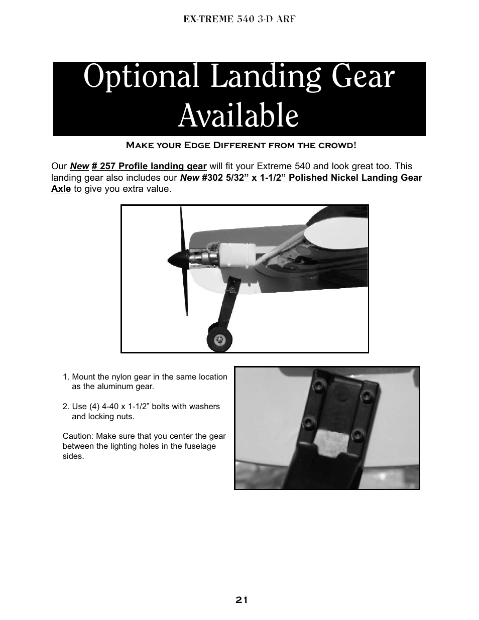 Optional landing gear available | Carl Goldberg GBGA1078 User Manual | Page 21 / 23