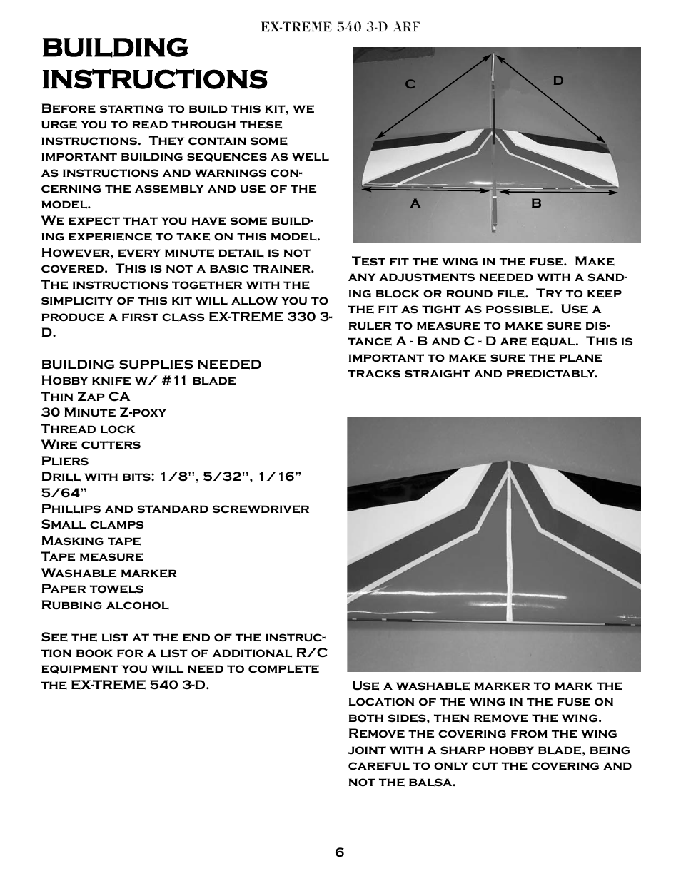 Building instructions | Carl Goldberg GBGA1078 User Manual | Page 6 / 23