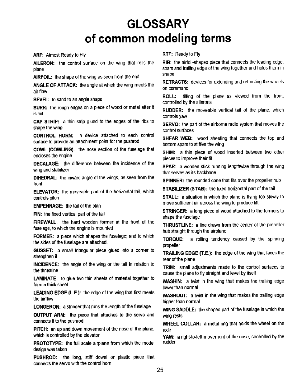 Carl Goldberg GBGA0050 User Manual | Page 25 / 26
