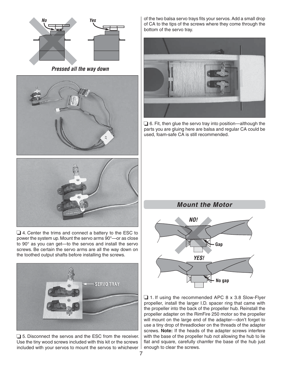 Mount the motor | Carl Goldberg GPMA1940 EP Falcon ARF User Manual | Page 7 / 16