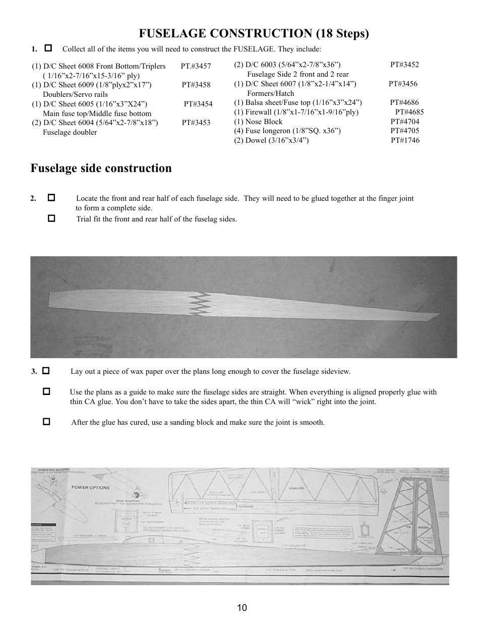 Fuselage construction (18 steps), Fuselage side construction | Carl Goldberg GPMA0960 Gentle Lady User Manual | Page 10 / 21