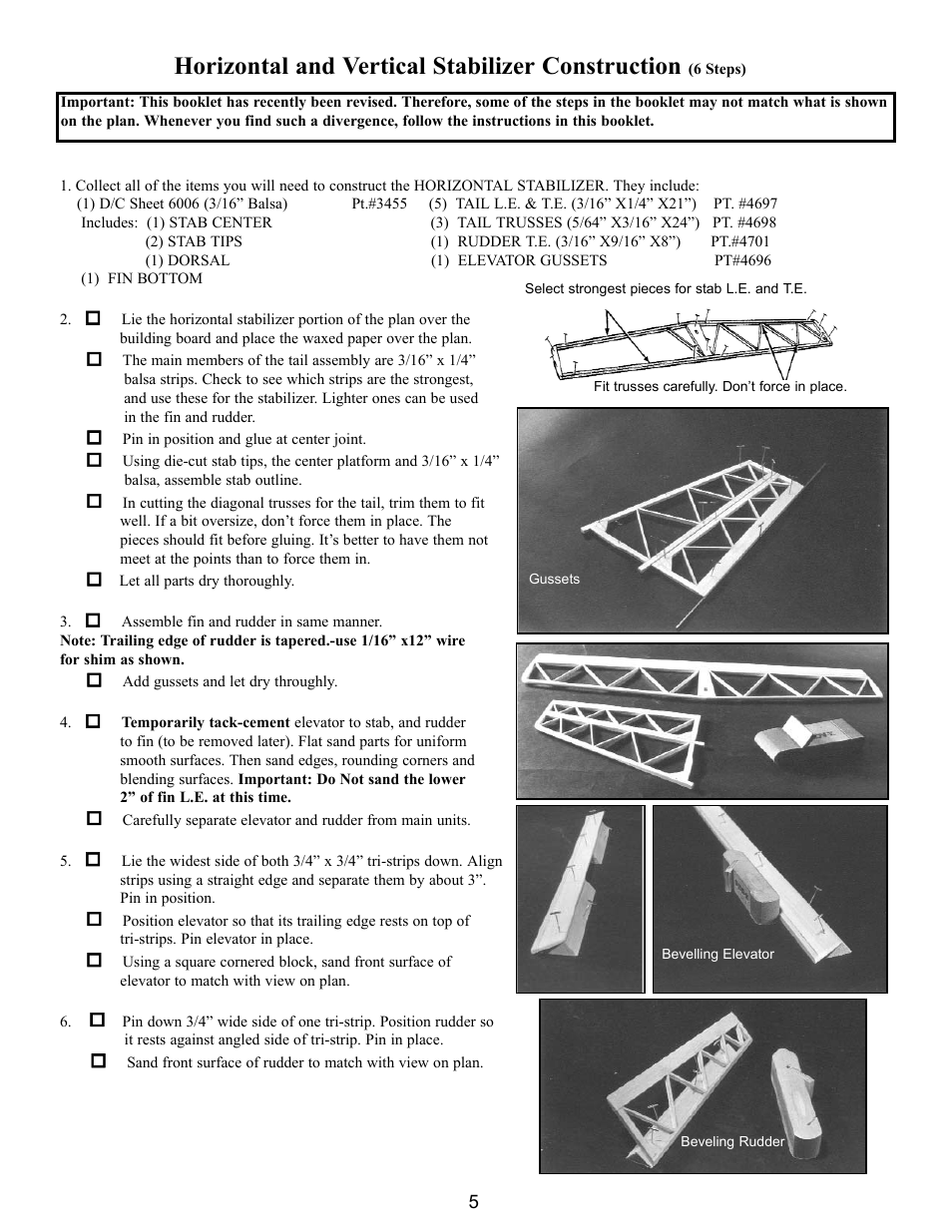 Horizontal and vertical stabilizer construction | Carl Goldberg GPMA0960 Gentle Lady User Manual | Page 5 / 21