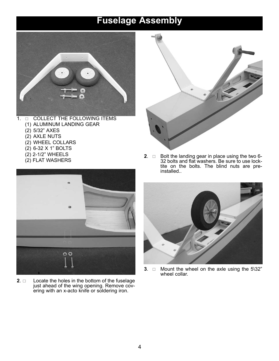 Fuselage assembly | Carl Goldberg GBGA1091 User Manual | Page 4 / 15