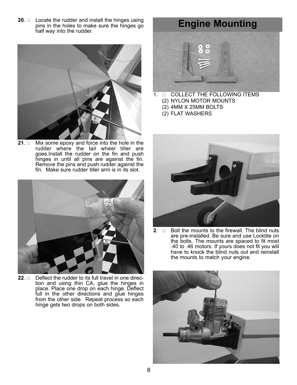 Engine mounting | Carl Goldberg GBGA1091 User Manual | Page 8 / 15