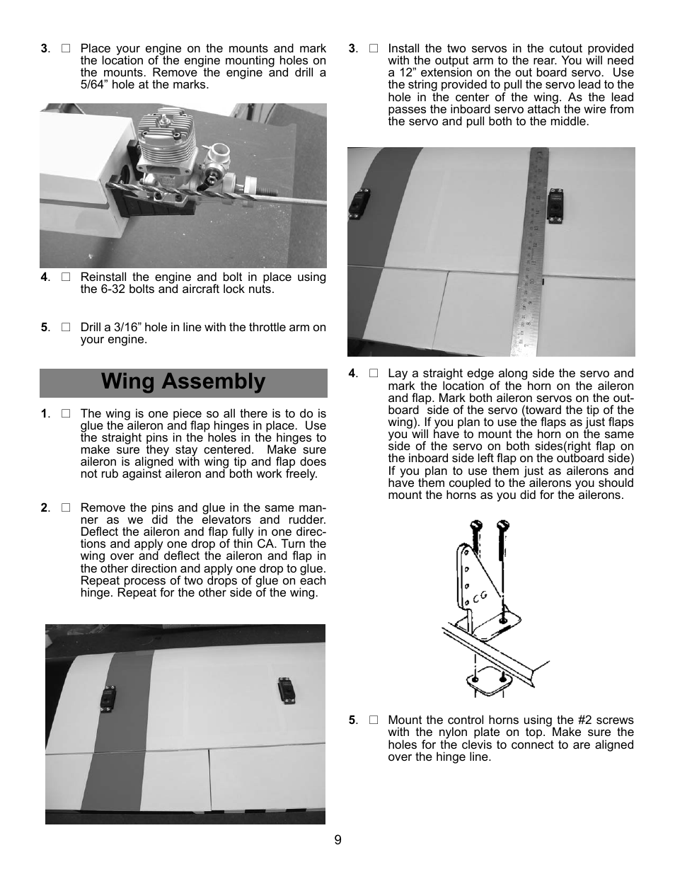 Wing assembly | Carl Goldberg GBGA1091 User Manual | Page 9 / 15