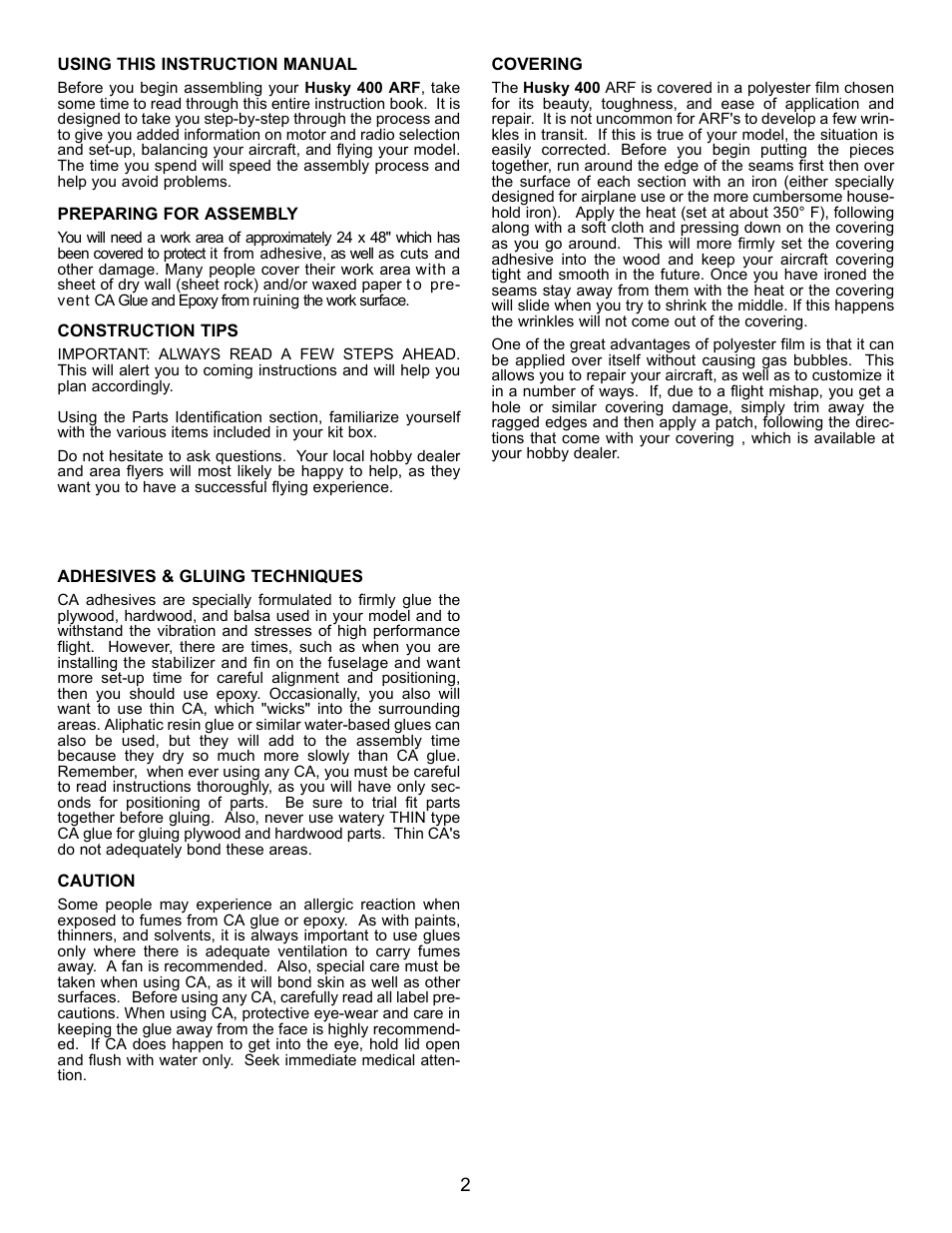 Carl Goldberg GBGA1042 User Manual | Page 2 / 9