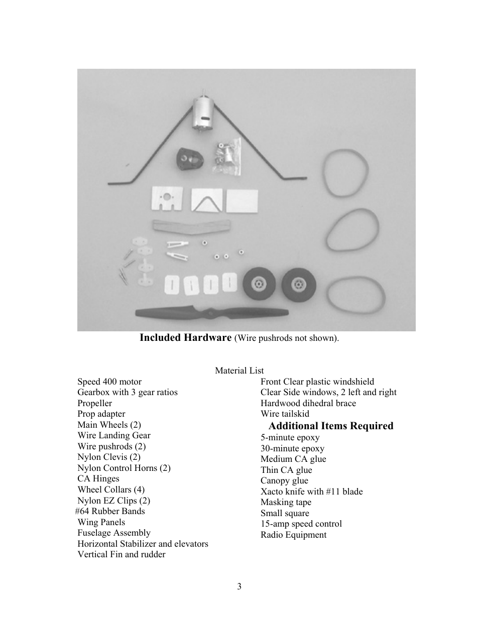 Additional items required | Carl Goldberg GBGA1072 User Manual | Page 3 / 14